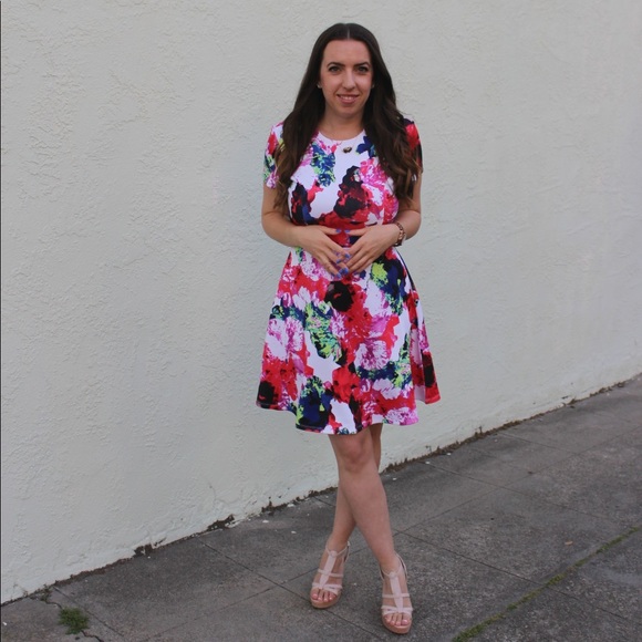 MILLY x DesigNation Floral Fit & Flare Scuba Dress - Picture 6 of 8